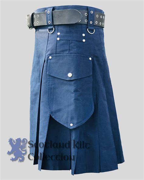 navy blue utility kilt.